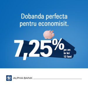 Alpha Bank România crește dobânda la 7,25% pentru depozitele pe 1 an în lei și la 0,70% pentru depozitele pe 1 an la euro